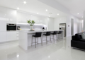 Black & white gloss 2pak kitchen with white benchtops
