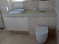 2Pak vanity with mitred front on Ceasarstone benchtop
