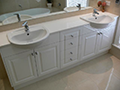2Pak vanity with routered doors and Ceasarstone benchtop