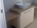 2Pak & Ceasarstone vanity with towel rails through stone top